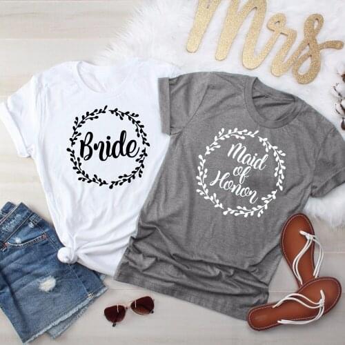 Bridesmaid shirts maid of honor t shirt women wedding graphic pretty new trend hot sale bachelorette party gifts quote tee top