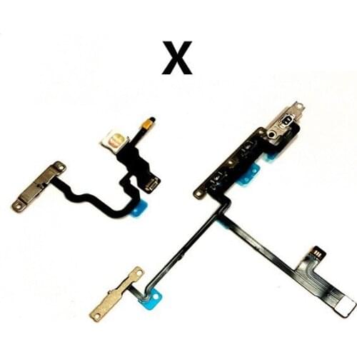 Power Flex Cable For iphoneX XR XS MAX 8P 8G 7P 7G 6SP 6S 6P 6G Volume Mute Button Switch With Flash Lamp Microphone Metal Parts