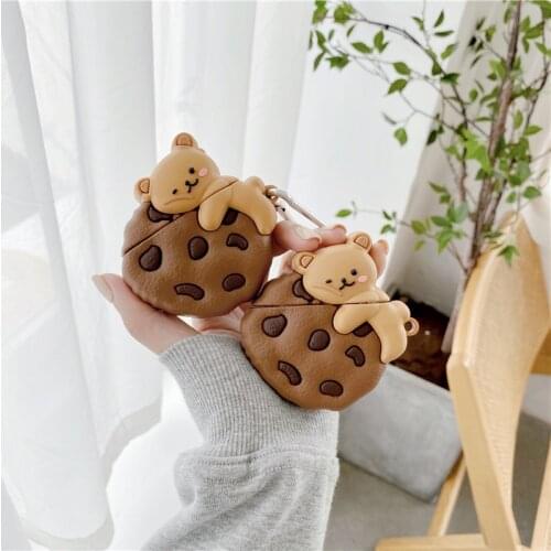 New Bear Cookies Silicone Case For Airpods pro Cute Wireless Bluetooth Earphone Case For Airpods 2 Protective Cover Accessories