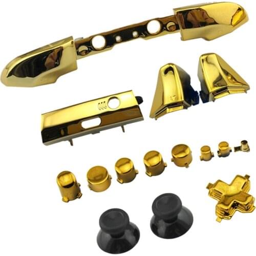 Replacement Repair Chrome ABXY Dpad Triggers Full Plating Buttons Set Kits Controller Mod for Xbox One Slim XboxONE S 15pcs/Set