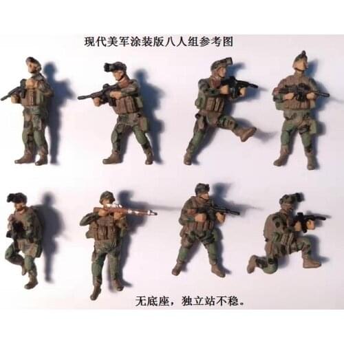 Super mini 1/72 pvc figure model toy usarmy 8pcs/set