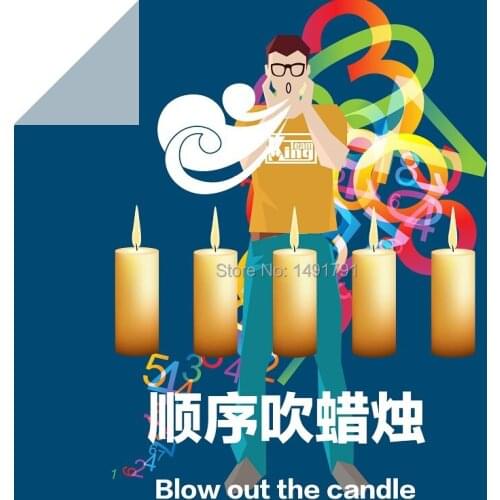 Light up or blow five candles props for real life room escape mysterious door game