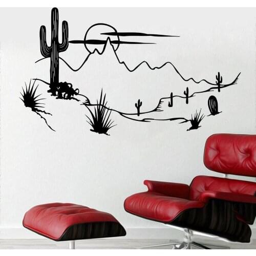 Vinyl Dessert Cactus Vinyl Wall Sticker Decal Tree And Plants Sticker Home And Hotel Art Decoration A003039