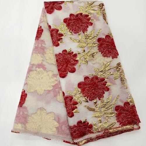 High Quality African Brocade Jacquard Lace Fabric 2021 Nigerian Organza Cloth French Net Material Tissus Telas For Sewing POZ25