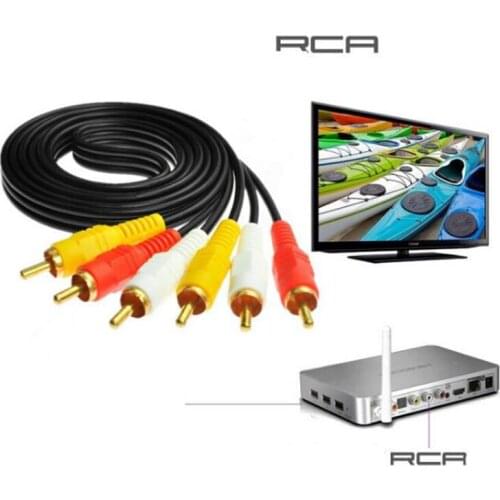 1.5M/3M/5M/10M/20M 3 RCA to 3 RCA Composite Audio Video AV Cable Cord Male to Male Plug Connect TV DVD Cameras Hot Sale