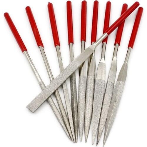 10Pcs Diamond Mini Needle File Set for Deburring Ceramic Glass Stone Wood Tool Making Precision Craft Set Carving Needles