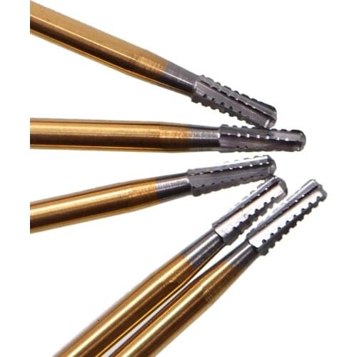 10pcs/box Dental Broken Crown Needle for break crown Endodontic Gold Plated Handle High Speed Dental Drill Dentist Tools 1958