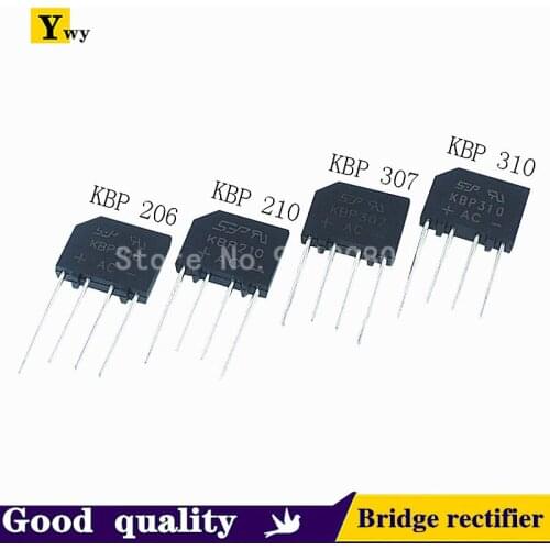 10pcs/lot KBP206/210/307/310 Flat bridge 2A/3A1000V bridge rectifier rectifier