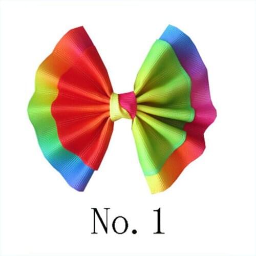 100 BLESSING Girl 4" Fan Hair Bow Clip Colorful Butterfly Accessories Wholesale