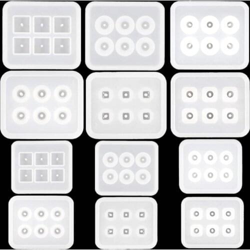 12Pcs All Size Round Square Roundle Beads Resin Mold Gemstone Beads Resin Molds A0NF