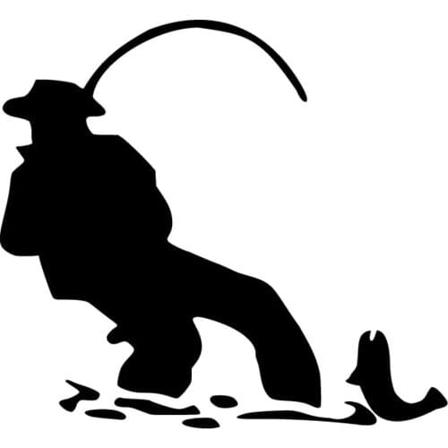 16*15cm Fisherman Pattern Decal fishing Hobby Car Trunk Rear windshield Decor Car Stickers L1100