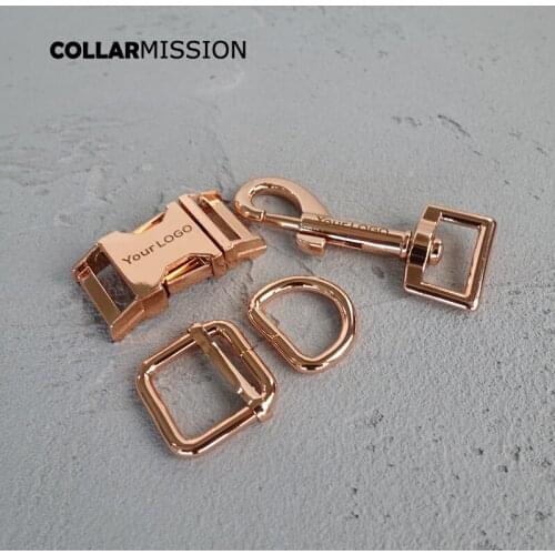 20mm engraved buckle, We provide laser engraving service customize LOGO (metal buckle+adjust buckle+D ring+metal dog clasp/set)