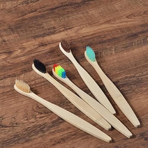 5 Colors/Lots Bamboo Toothbrush Wholesale Natural Low-carbon Eco-friendly Soft Bristle Toothbrush Oral Care Drop Ship