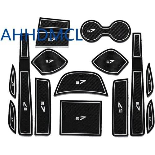 AHHDMCL Car Door Groove Mat Gate Slot Cup Armrest Storage Pad Mat For Haima S7 2013 2014 2015
