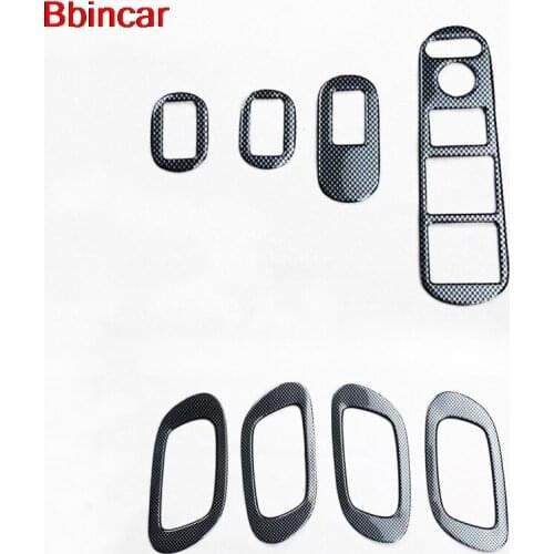 Bbincar ABS Carbon Fiber Paint Interior Window Switch Botton Inner Door Handle Bowl Cover For Honda Vezel 2015 2016 2017 LHD