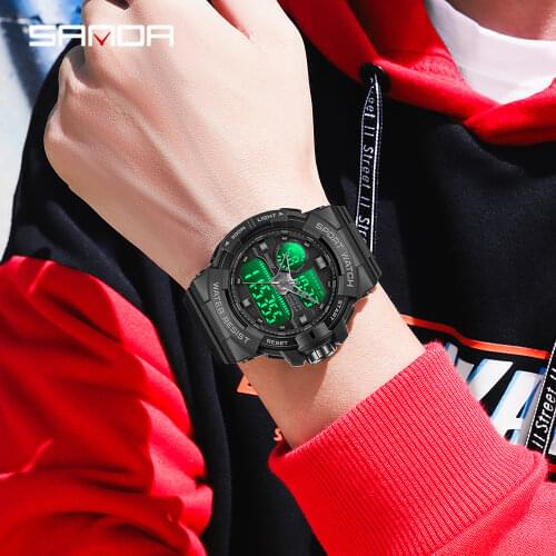 Sanda Mens Quartz Watch Top Brand Luxury 2021 Fashion Digital Wristwatch Student Sports Waterproof Clock часы мужские наручные