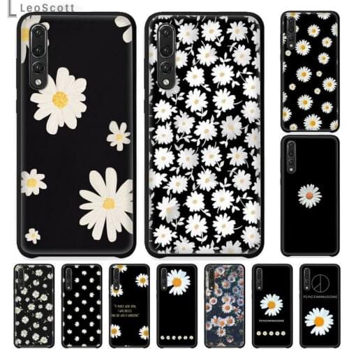 Black White Flower Daisy Design Phone Case For Huawei honor 10 i lite 8x P 20 30 40 lite pro smart 2019 nova 5t mate 20 pro