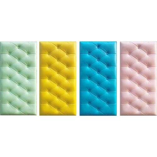 Home Decoration 3D Self-Adhesive Wall Sticker Thicken Tatami Anti-Collision Mat Childrens Bedroom Bed Upholstery