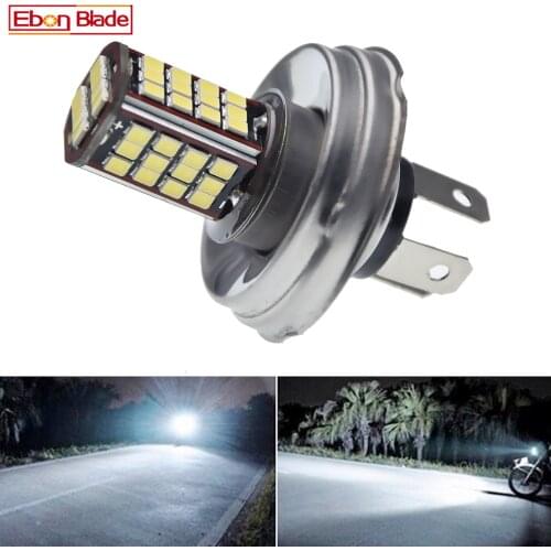P45T White Motorcycle Motorbike Headlight 6V 12V 24V 30V DC Bixenon Beam 56SMD LED Moped Scooter ATV Lamp Bulb Aluminum Light