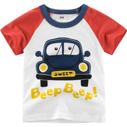 Baby Boys T Shirt Cartoon Car Tops Kids Summer Clothes Toddler Girls Quality Cotton T Shirts Short Sleeves Tees Infant Outfits