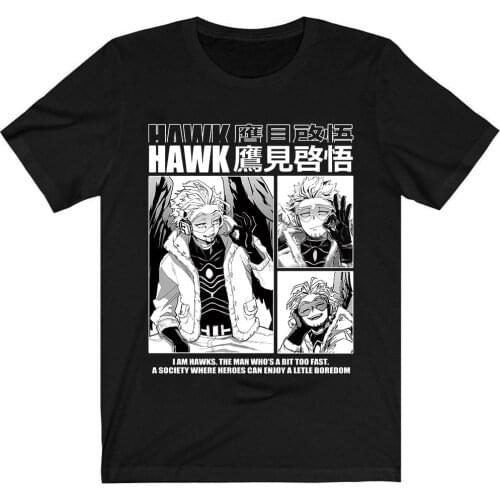 Anime My Hero Academia MHA T-Shirt Shoto Hawk Icons Tee Boku No Hero Academia Clothes Camiseta Camiseta