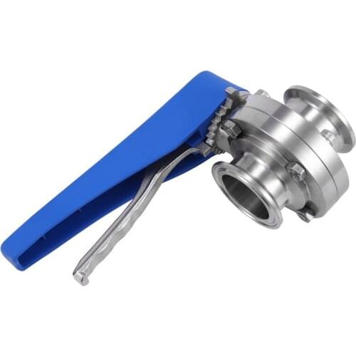 1-1/2 inch 38mm SS304 Stainless Steel Sanitary 1.5 inch Tri Clamp Butterfly Valve Squeeze Trigger for Homebrew Dairy Product