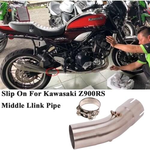 Slip On For Kawasaki Z900RS 2017 2018 2019 2020 Motorcycle Exhaust Muffler Modified Connection Middle Tube Link Pipe 51mm