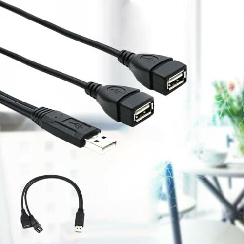Exquisitely Designed Durable USB 2.0 A 1 Male To 2 Dual USB Female Data Hub Power Adapter Y Splitter Cable