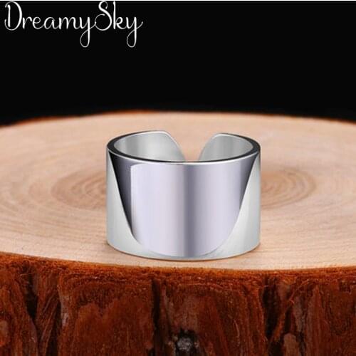 Romantic Style Bohemian Silver Color Large Smooth Rings For Women Girls Gift New Trendy Vintage Big Punk Ring Wholesale