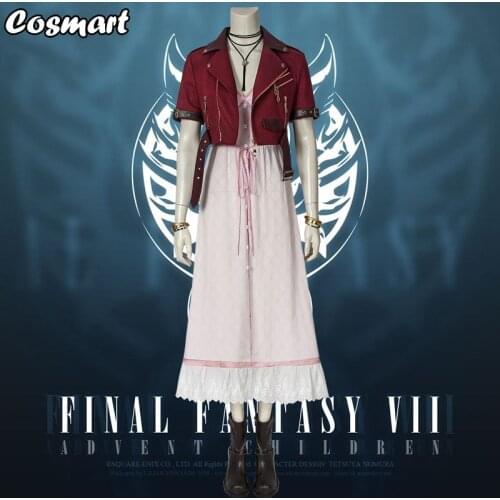 Game Final Fantasy VII FF7 Aerith Aeris Gainsborough Top Dress Cosplay Costume Halloween Suit for Women Any Size New