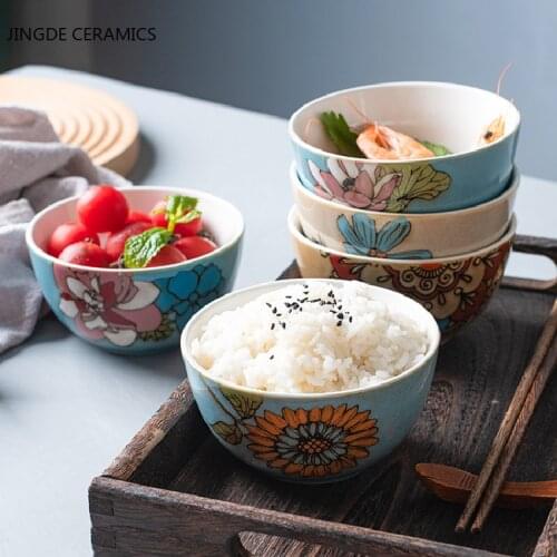 4.5 Inches Creative Ceramic Breakfast Bowls Tableware Bowl Ramen Bowl Food Soup Rice Bowls Household Dinnerware Kitchen Supplies