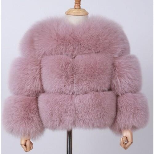 Little girls fur jacket kids real fox fur jacket natural fur jacket for kids