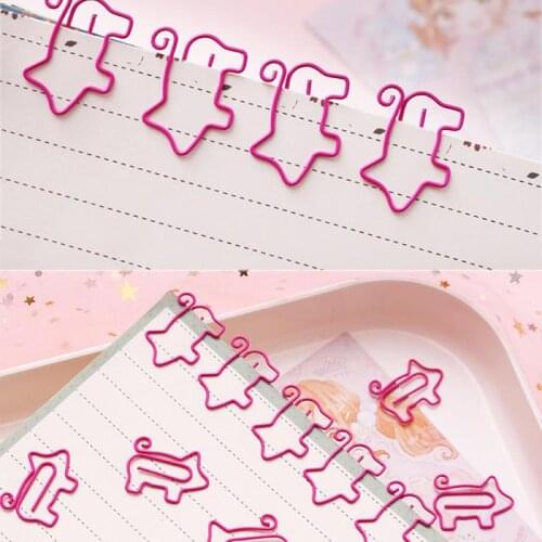 Kawaii Pig Shape School Supplies Paper Clips Bookmark Gift Stationery Notebook Filing Binder Office Accessories Binding Supplies