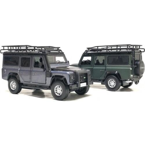 1/32 Scale Pull Back Car Toy Model Vehicle With Sound&Light Effect For Land Rover Defender Green/Blue/Orange Optional