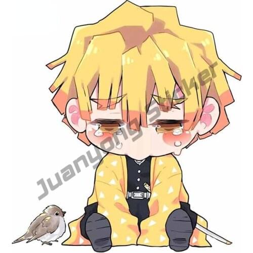 Car Stickers Vinyl Occlusion Scratch Decal Demon Slayer Zenitsu for Window Camper Waterproof Scratch-Proof Exterior PVC13x12cm