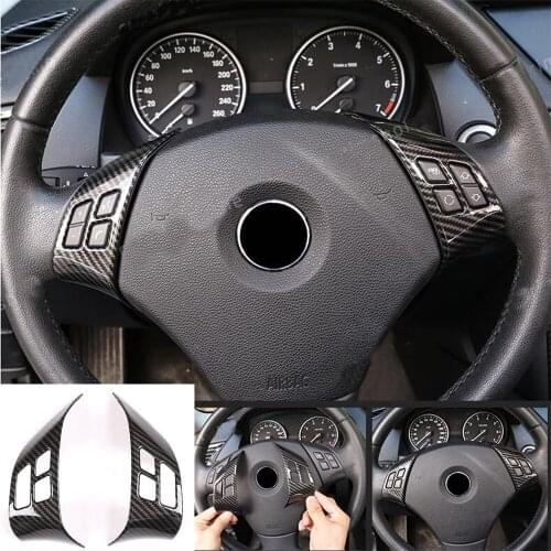 Steering Wheel Button Trim For BMW X1 E84 2010-13 3 Series E90 05-12 Carbon fiber