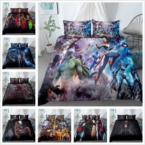 Quilt Cover Pillowcase Kit Marvel Super Hero Digital Printed Beddings duvet cover bedding set Polyester bed sheets pillowcases