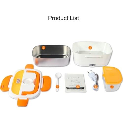 Portable Electric Heating Stainless Steel Lunch Box Home Car Dual Use Rice Box Food Warmer B1