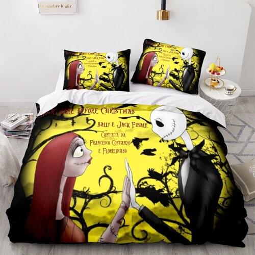 Dropshipping Single 1 PillowcaseBedding Set 3D Print Duvet Cover Twin Size Mouse ChristmasNightmare Before Christmas CT23 Grey