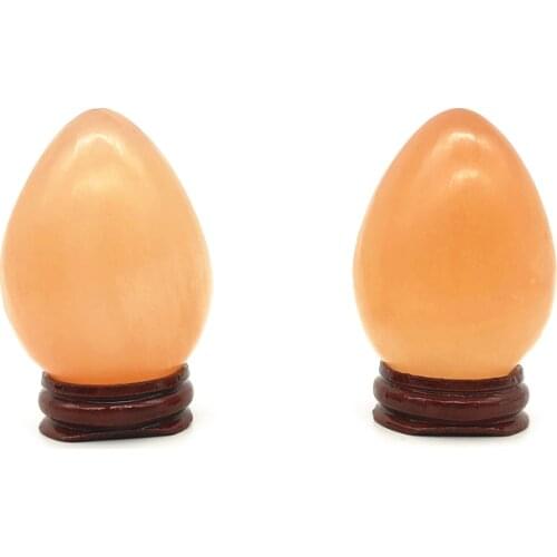 Drop Shipping 1PC Natural Orange Selenite Egg Stone Polished Gypsum Crystal Egg Shape Stone Gemstone Natural Stones and Crystals