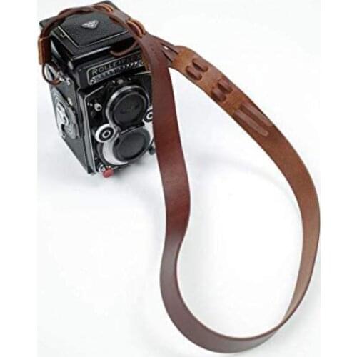 Cam-in Adjustable Real Leather Shoulder/Neck Strap for Rollei Rolleiflex Camera - Olive Color
