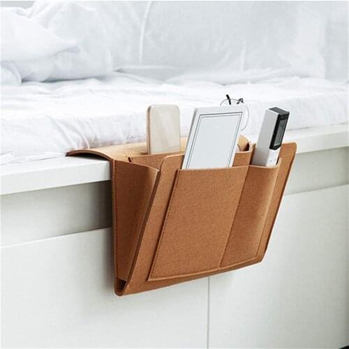 Home Bed Rails Sofa Beds Felt Bedside Storage Pocket Phone Holder Remote Hanging Organizer Bag Bedroom Accessories