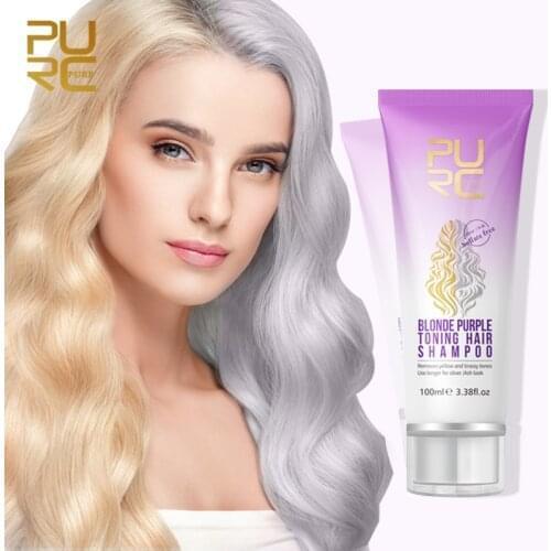 PURC No Yellow Blonde Hair Shampoo Anti Brass Off Purple Shampoo Ulta Beauty Care Shiny Hair Color Dyed Treatment 100ml