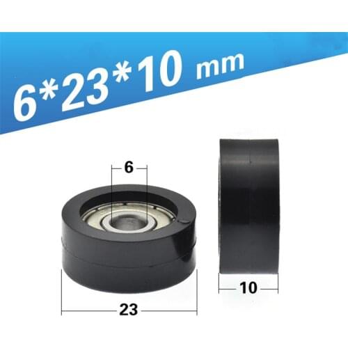 [TPU0623-10] Low noise 6*23*10mm polyurethane PU 626 ball bearing TPU rubber soft window door roller wheels pulley 0623KK