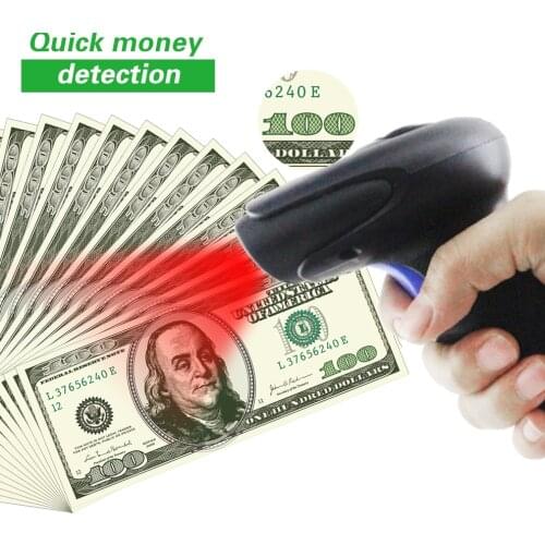 1D Barcode Scanner for POS System with Money detector Function Handheld Document Scanner Wired 1D USB Cable Bar Code Reader