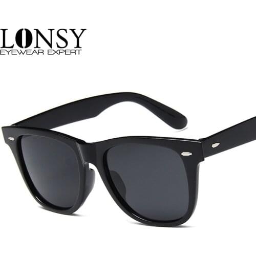 LONSY Classic Retro Sunglasses Men Women Luxury Brand Design Vintage Sun Glasses Shades Male Square Mirror Summer UV400 OculoS