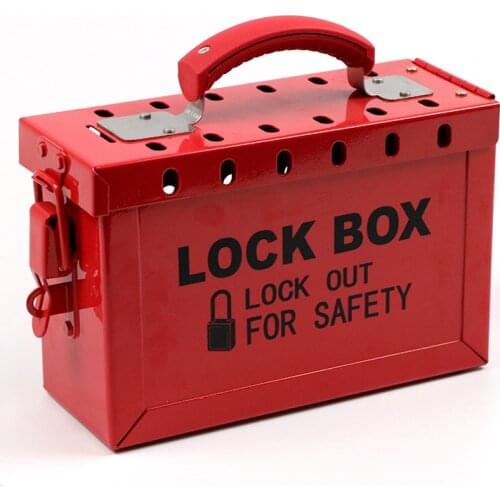 Lockey Red Group Loto 13 Locks Safety Steel Lockout Tagout Box for master Padlock