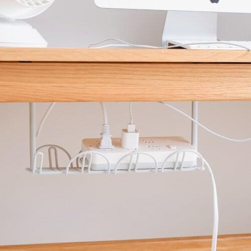 Home Living Room Storage Rack Under Desk Cable Management Tray Wire Cord Power Strip Adapter Organizer Shelf