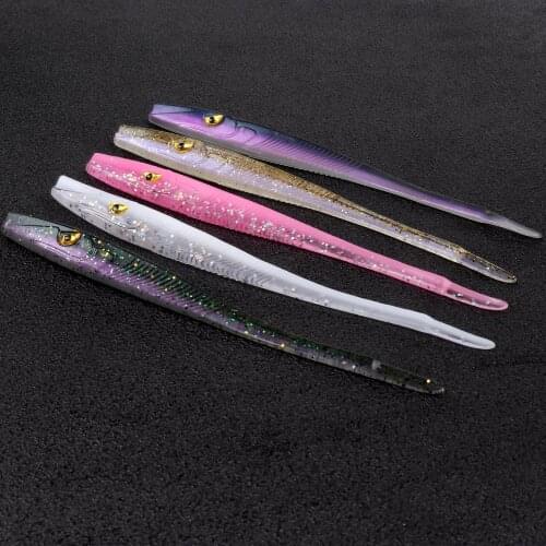 TEUKIM Crazy Slug Soft Fishing Lure 130mm 3.8g 6pcs/bag Artificial Bait Silicone Worms Shad Eel Seabass Needfish Fishing Tackle