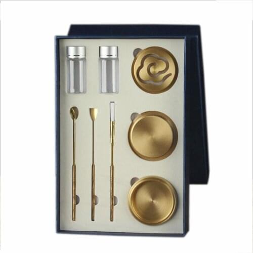 High Quality Set Copper Incense Burner Fine Censer Tool Box Gifts and Crafts Home Decorations Incense Holder Aroma Furnace